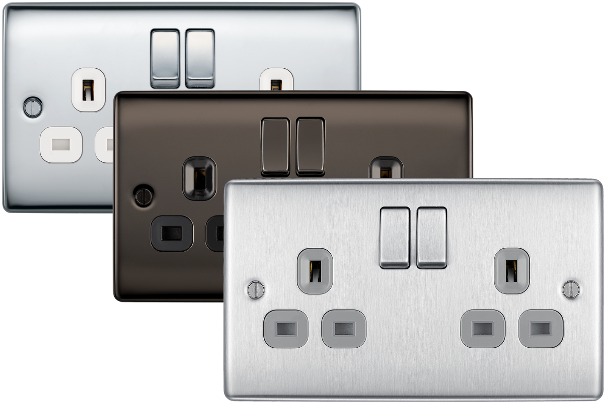 BG Nexus Metal Switches Sockets in Brushed Steel Black Nickel and Polished Chrome bg BG Nexus BG NEXUS Black Nickel and more Sunny Electrical Supplies News blog