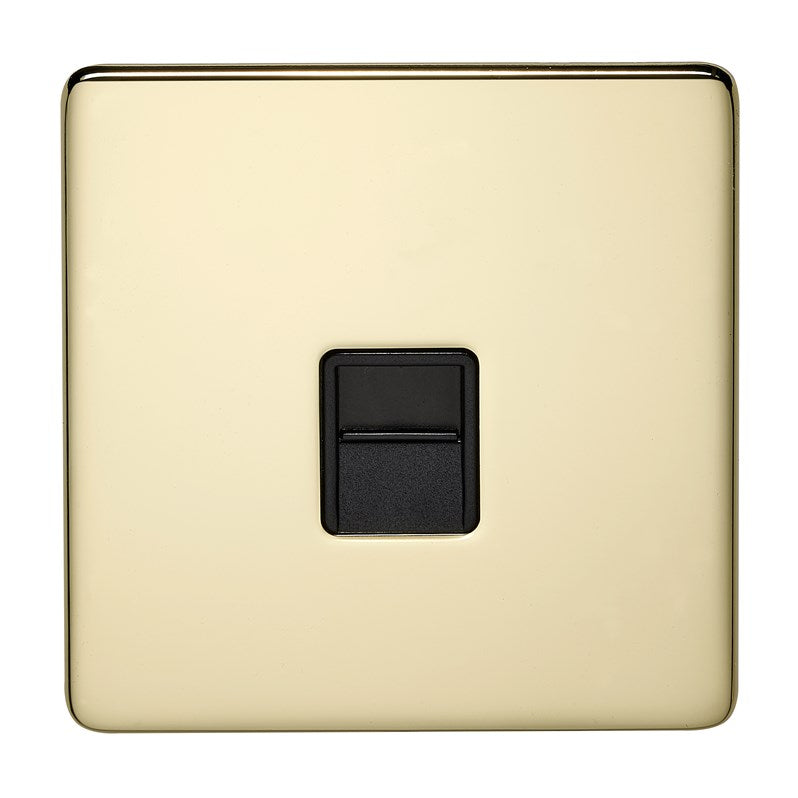 Crabtree Platinum Polished Brass Slave Telephone Socket 7783/PB