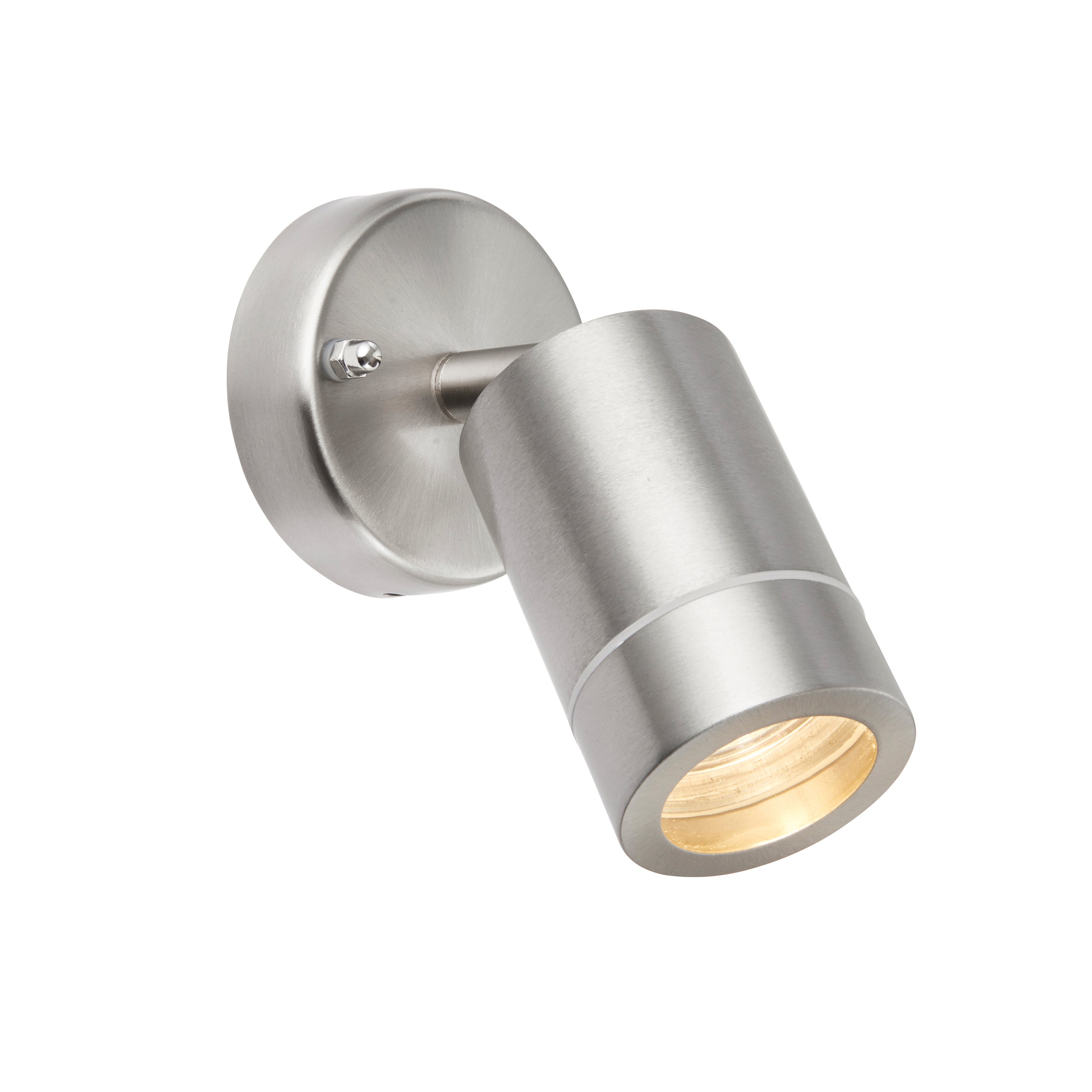 Saxby Lighting Palin 1lt Wall Spot IP44 - Stainless Steel 75448