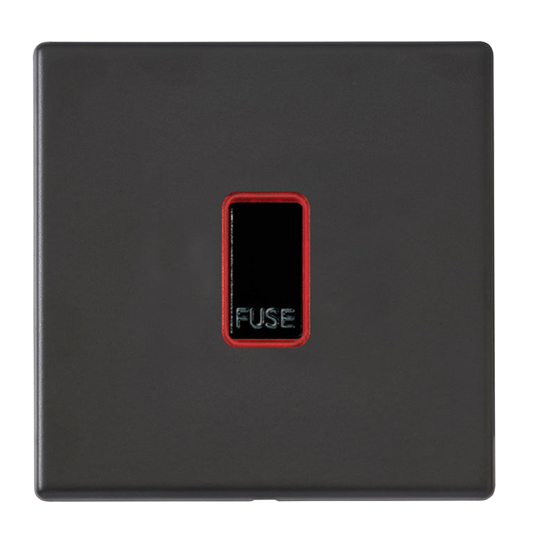 Hamilton Hartland G2 Matt Black 13A Fuse Red N-Halo BL 7G2MBFNBL-R