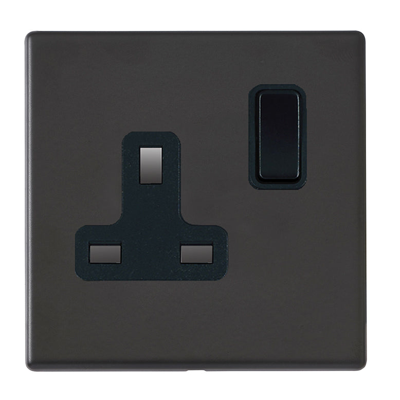 Hamilton Hartland G2 Matt Black 1g 13A DP Switched Socket BL/BL 7G2MBSS1BL-B