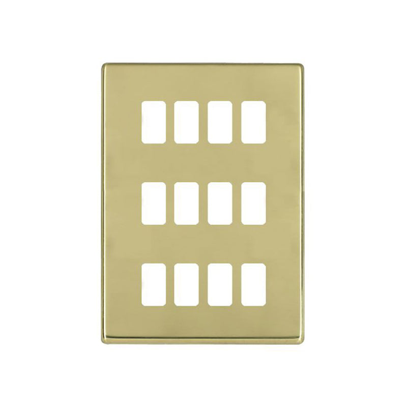 Hamilton Hartland G2 Grid-IT FL Polished Brass 12 Gang Module Plate 7G2112MFL