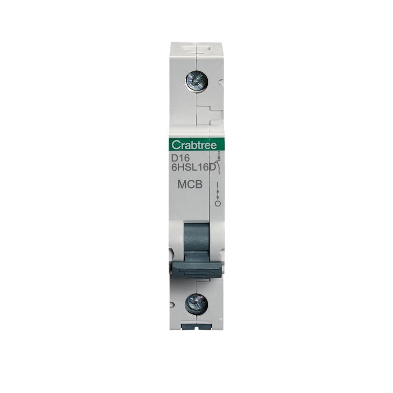 Crabtree Loadstar 16A SP MCB Type D 10kA 6HSL16D