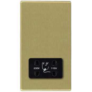 Hamilton Hartland G2 Satin Brass Dual Voltage Shaver Socket with Black Insert 7G22SHSB