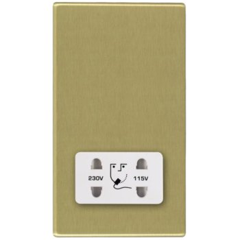 Hamilton Hartland G2 Satin Brass Dual Voltage Shaver Socket with White Insert 7G22SHSW