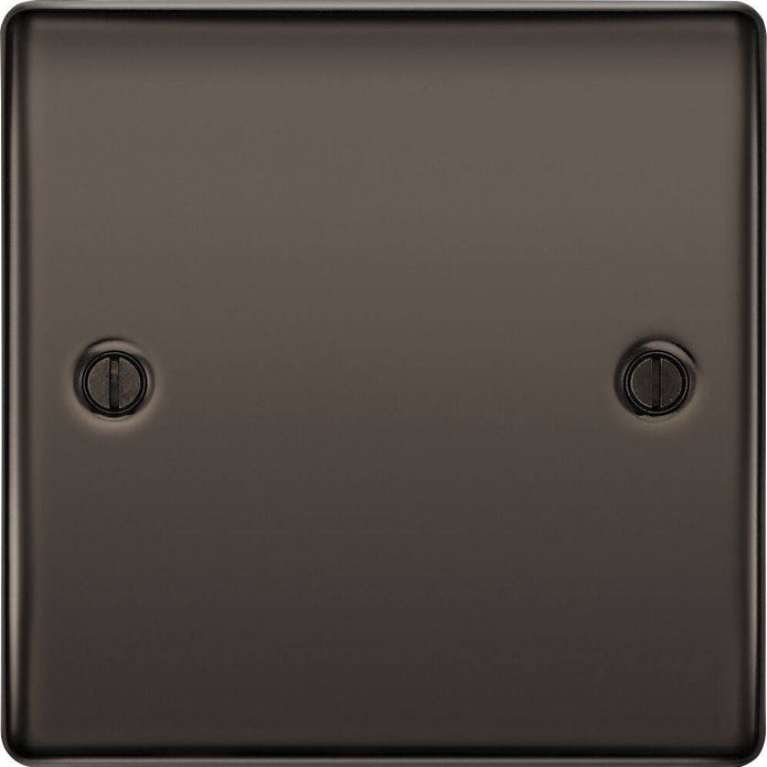 BG Nexus Metal Black Nickel Single Blank Plate NBN94