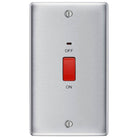 BG Nexus Metal Brushed Steel 45A Cooker Switch NBS72