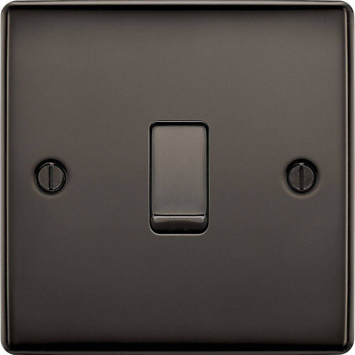BG Nexus Metal Black Nickel 1G 2W Light Switch NBN12