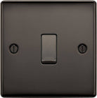 BG Nexus Metal Black Nickel 1G 2W Light Switch NBN12