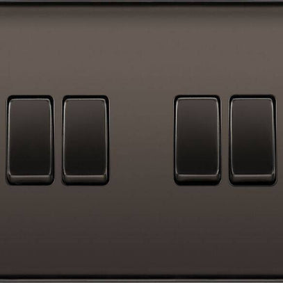 BG Nexus Metal Black Nickel 4G 2W Light Switch NBN44