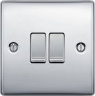 BG Nexus Metal Polished Chrome 2G 2W Light Switch NPC42
