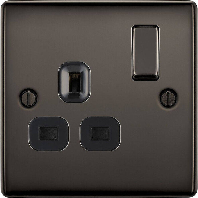 BG Nexus Metal Black Nickel 13A Single Socket NBN21B