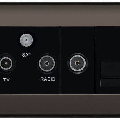 BG Nexus Metal Black Nickel Combination TV Socket NBN68B