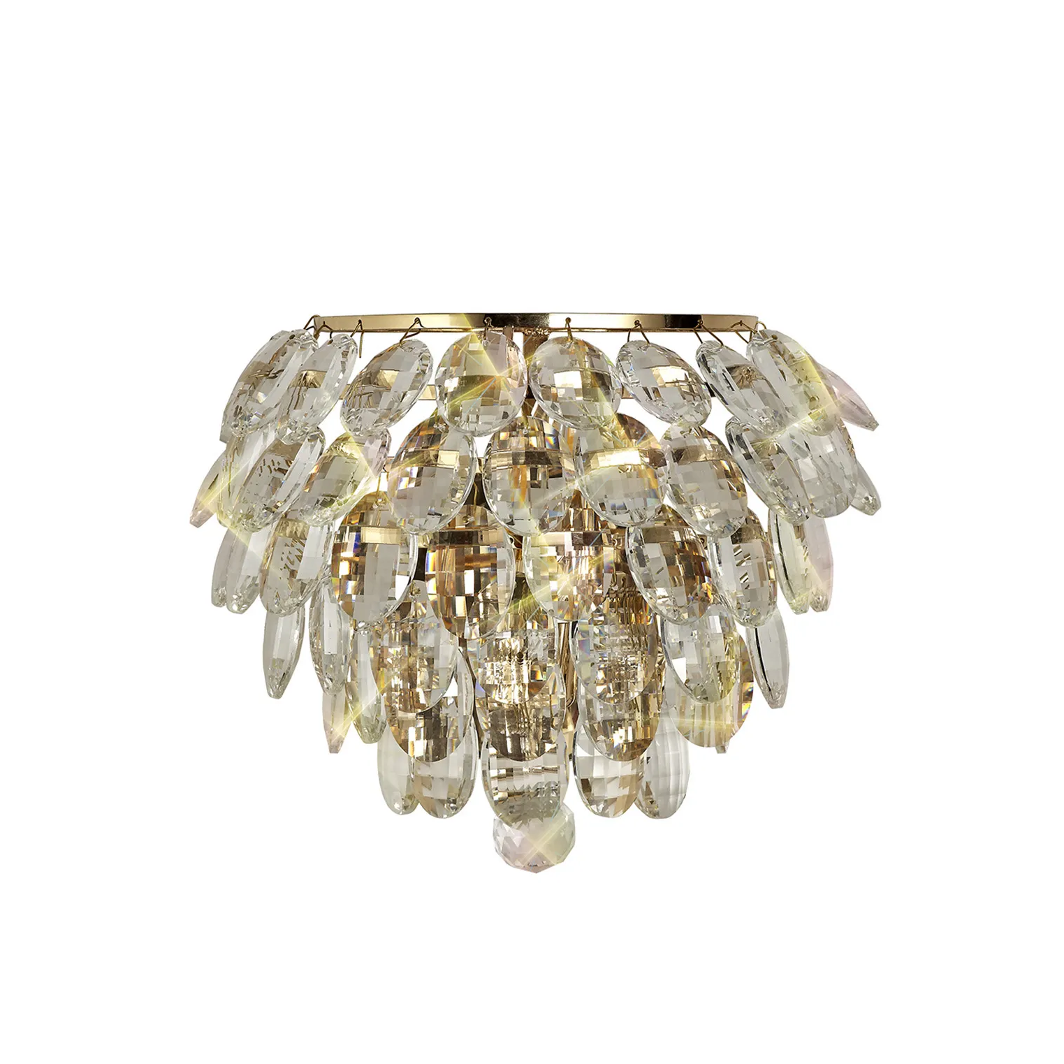 Lightologist Conifer Wall Lamp, 1 Light E14, French Gold/Crystal
