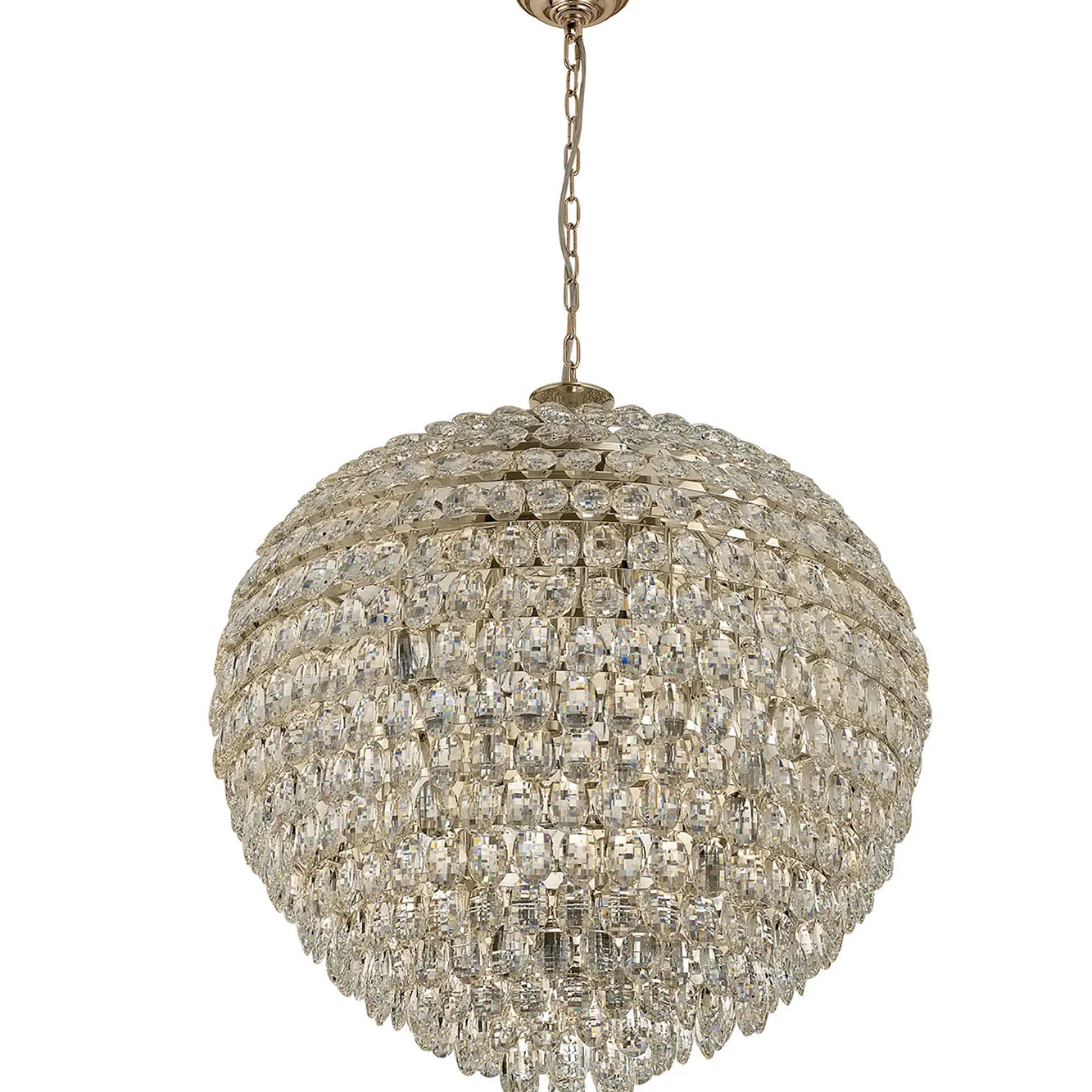 Lightologist Conifer 80cm Pendant, 16 Light E14, French Gold/Crystal