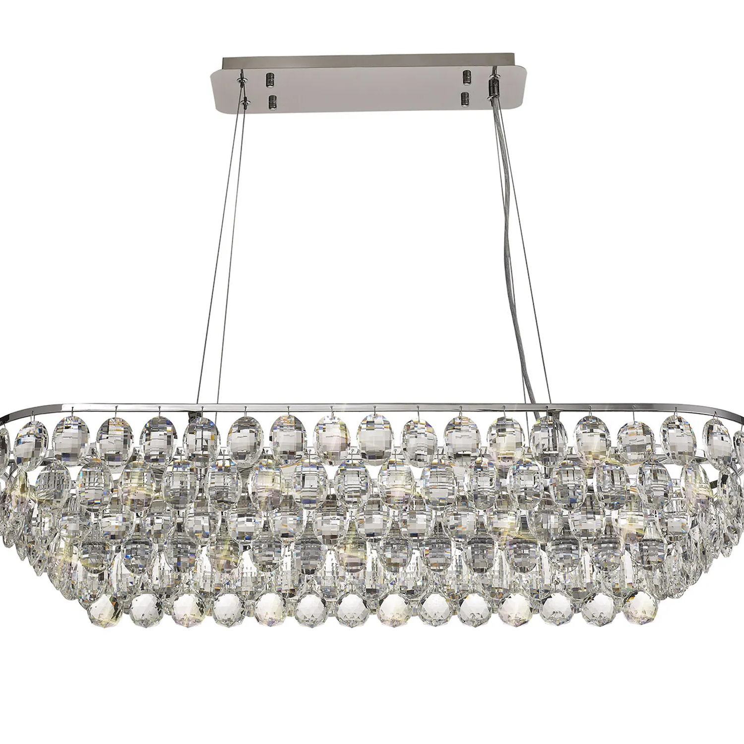 Lightologist Conifer Linear Pendant, 8 Light E14, Polished Chrome/Crystal
