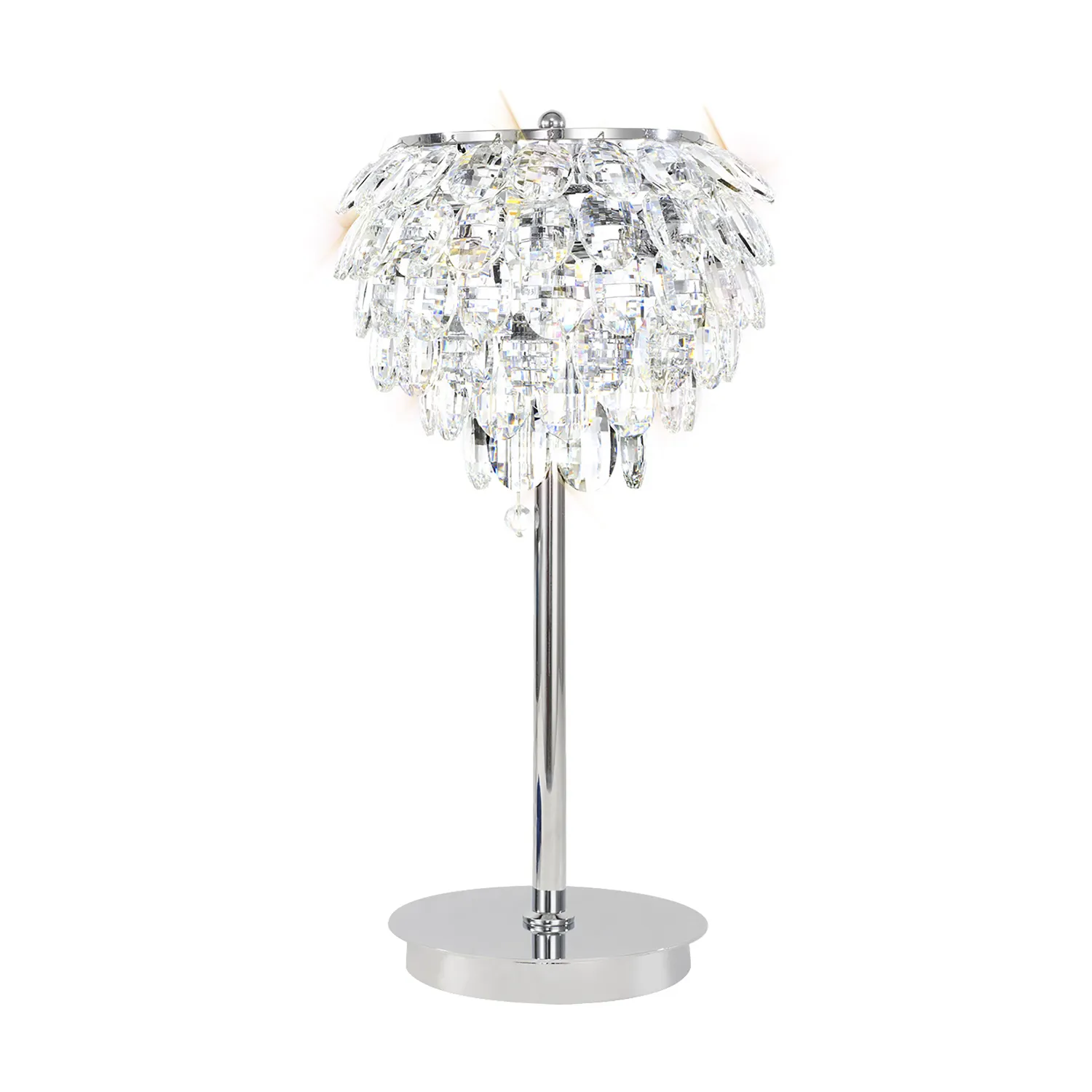 Lightologist Conifer Table Lamp, 2 Light E14, Polished Chrome/Crystal