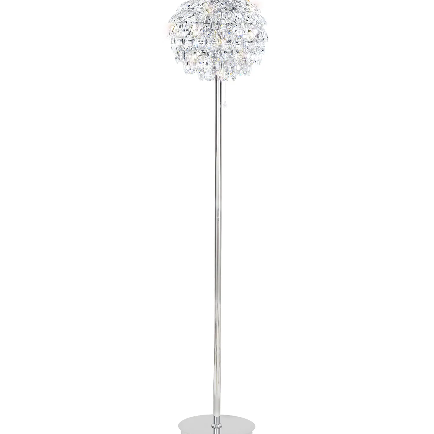Lightologist Conifer Floor Lamp, 3 Light E14, Polished Chrome/Crystal