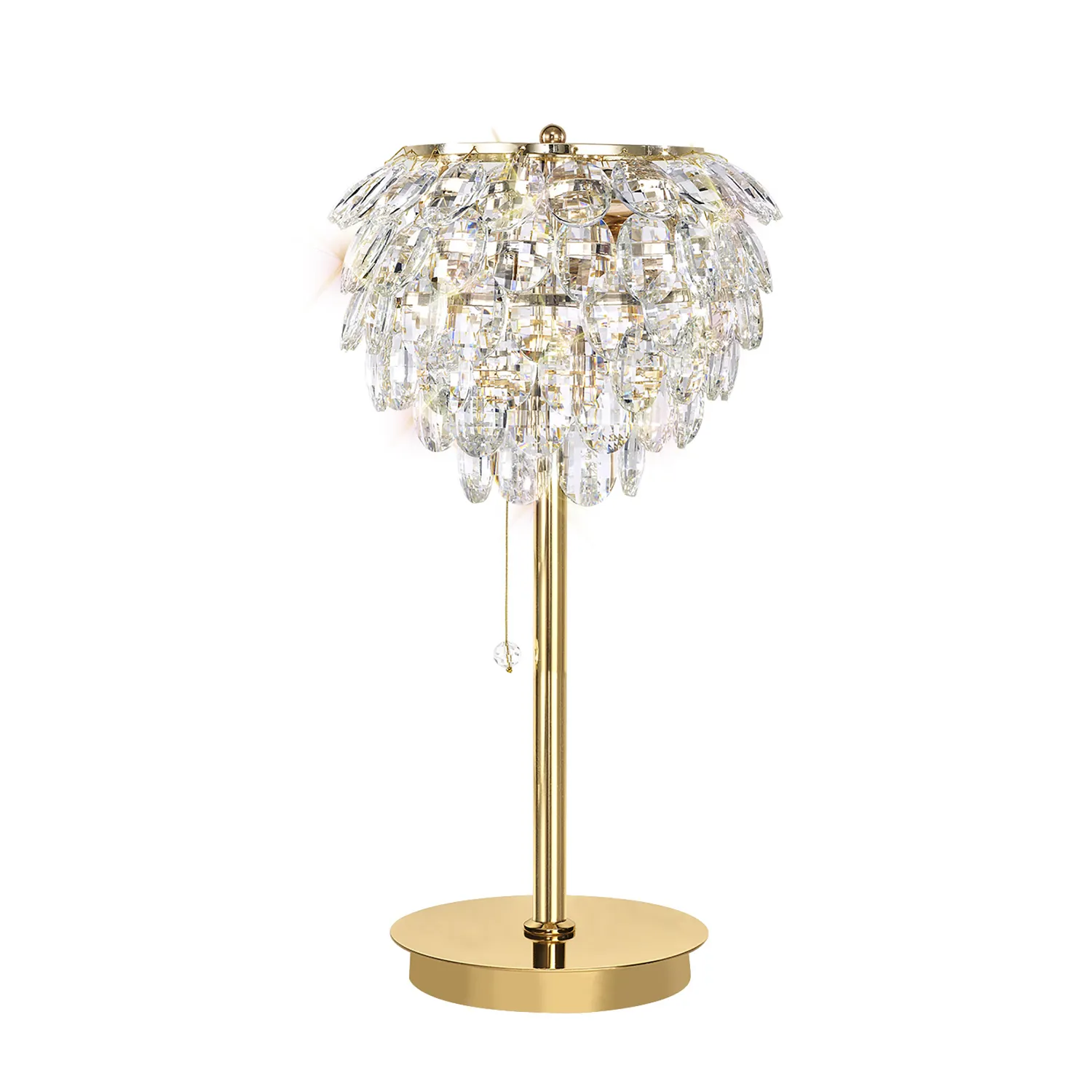 Lightologist Conifer Table Lamp, 2 Light E14, French Gold/Crystal
