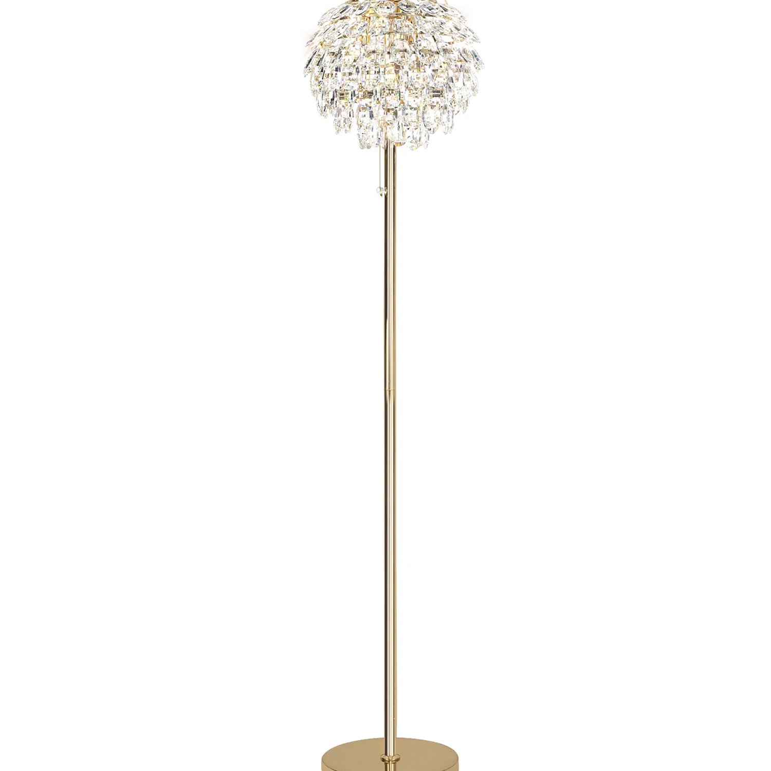 Lightologist Conifer Floor Lamp, 3 Light E14, French Gold/Crystal
