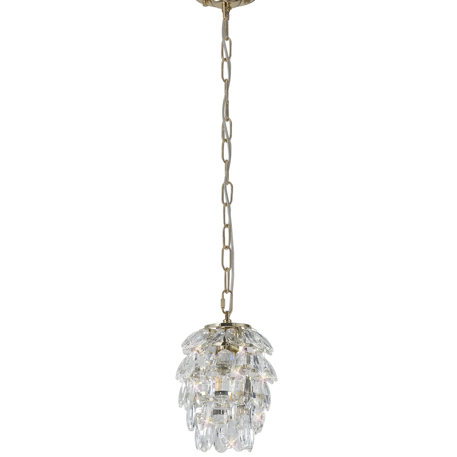 Lightologist Conifer 17cm Pendant 5 Layer, 1 Light E27, French Gold/Crystal