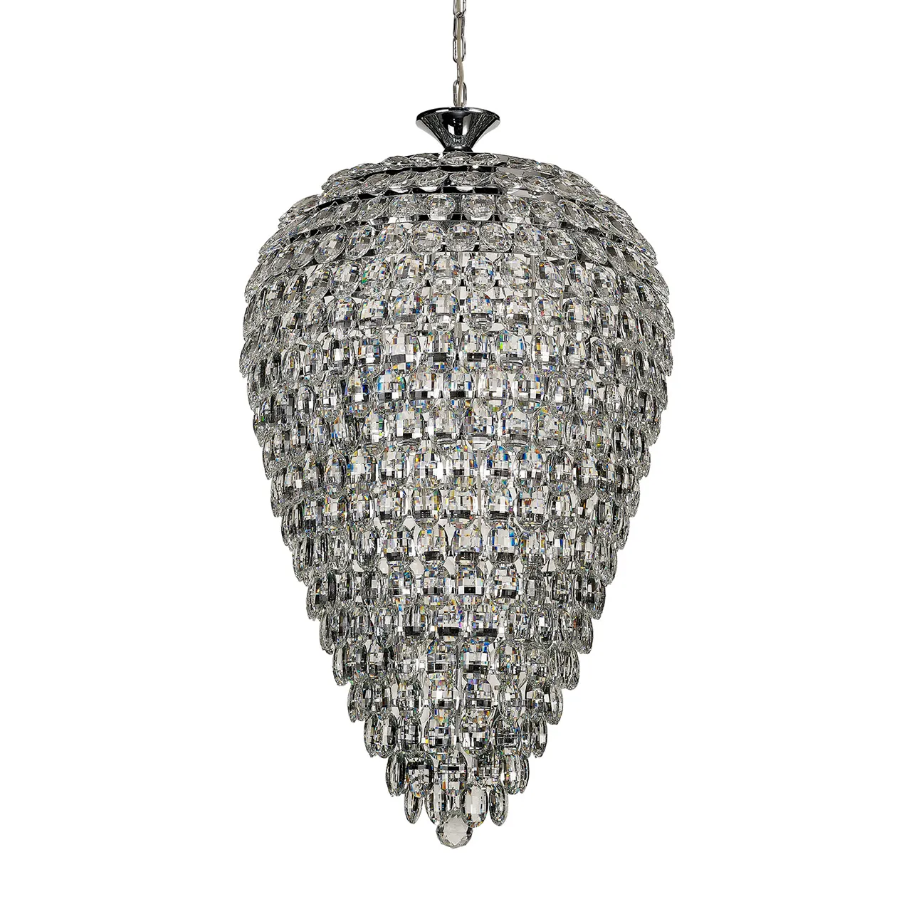 Lightologist Conifer Acorn Pendant, 16 Light E14, Polished Chrome