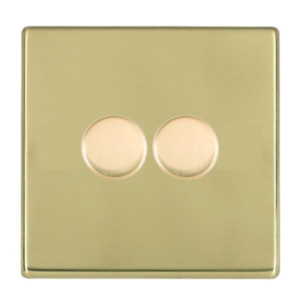 Hamilton 7G212XLEDITB250 Hartland G2 Polished Brass 2 Gang 250W 2 Way LED Push-Type Rotary Dimmer Switch