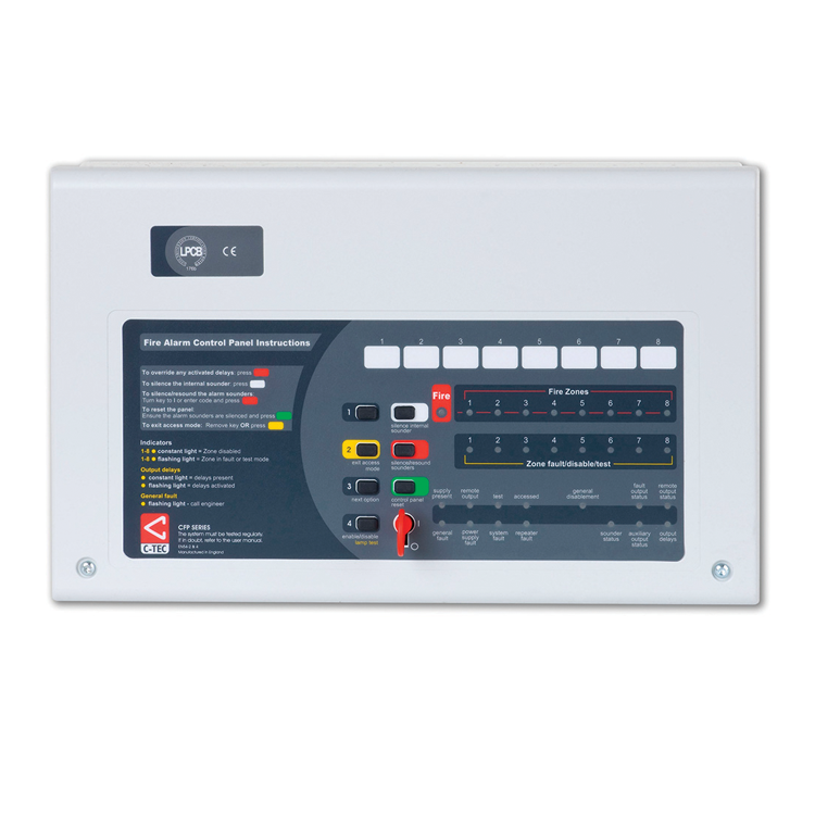 C-Tec Standard 2 Zone Conventional Fire Alarm Panel CFP702-4