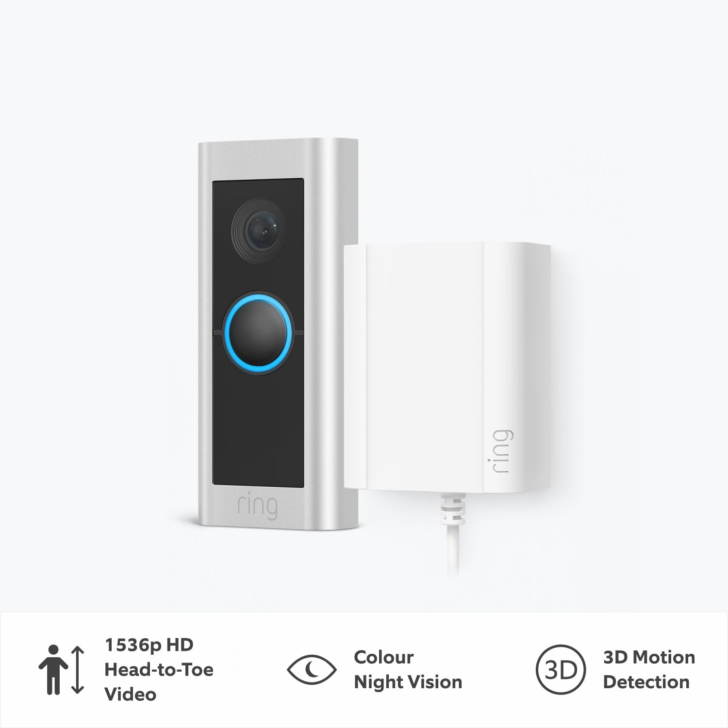 Ring Video Doorbell Pro 2 with Plug-In Adapter B086QLM9BV