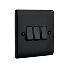 Saxby Raised Screwed 10AX 3G 2-Way Switch - Matt Black RS103BL