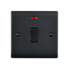 Saxby Raised Screwed 20A 1G DP Switch With Neon - Matt Black RS271BL