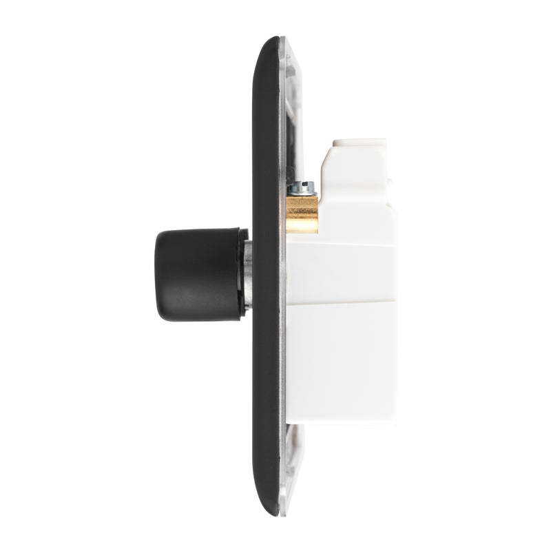 Saxby Raised Screwed 3G LED Dimmer 5-100W - Matt Black RS663BL