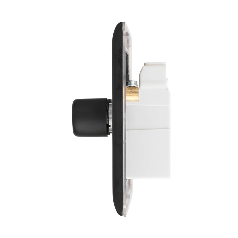 Saxby Raised Screwed 4G LED Dimmer 5-100W - Matt Black RS664BL