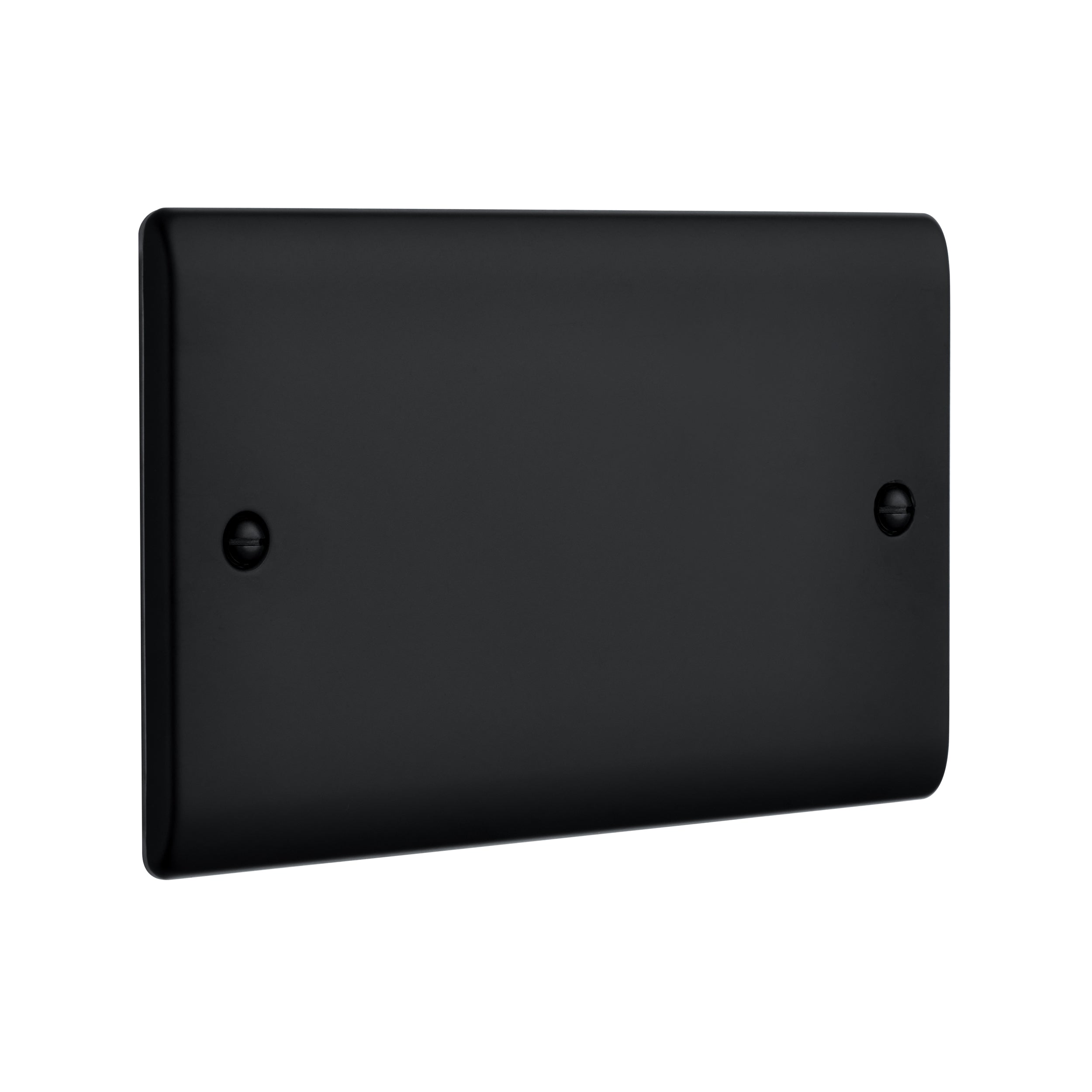 Saxby Raised Screwed 2G Blanking Plate - Matt Black RS882BL