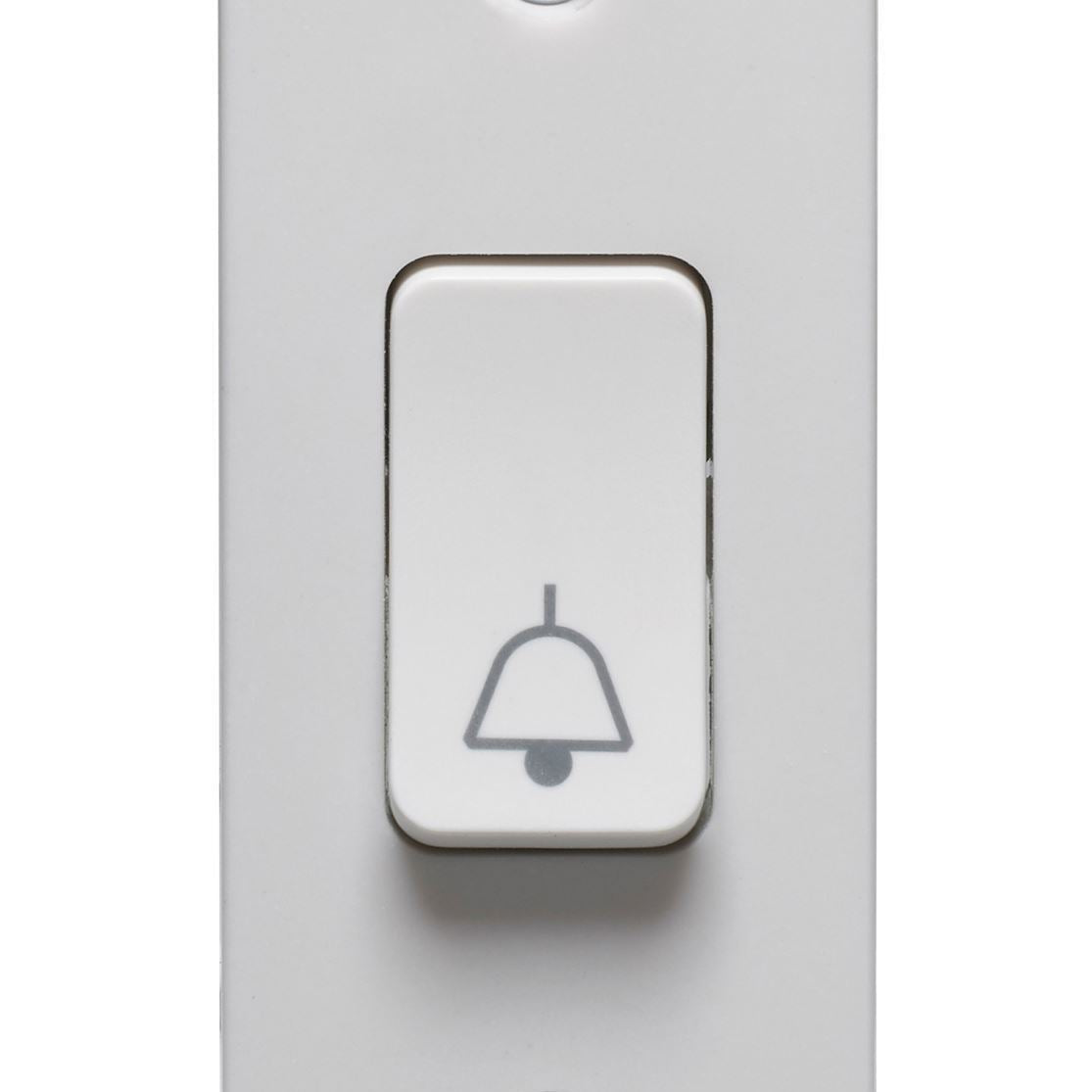 Crabtree Instinct 10A 1G 2 Way Retractive Architrave Switch Printed Bell Symbol Cr1179/Bs