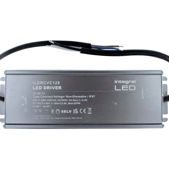 Integral LED CONSTANT VOLTAGE DRIVER 320W 24VDC IP67 NON-DIMM 200-240V INPUT INTEGRAL ILDRCVC128