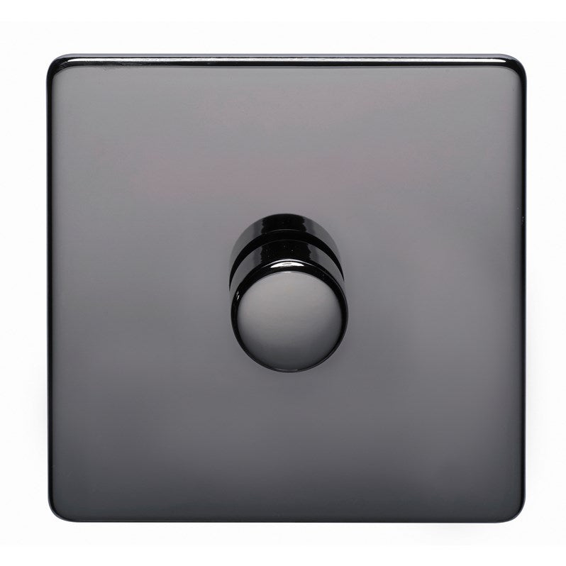 Crabtree Platinum black nickel 1 Gang Dimmer Switch 400W 7400/D1bkn