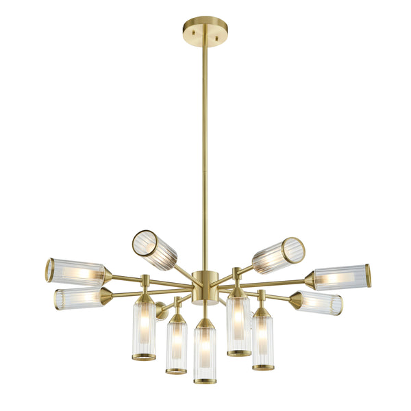 Lightologist Satin brass plate with clear & frosted glass Multi arm glass Pendant Light WIN13106256