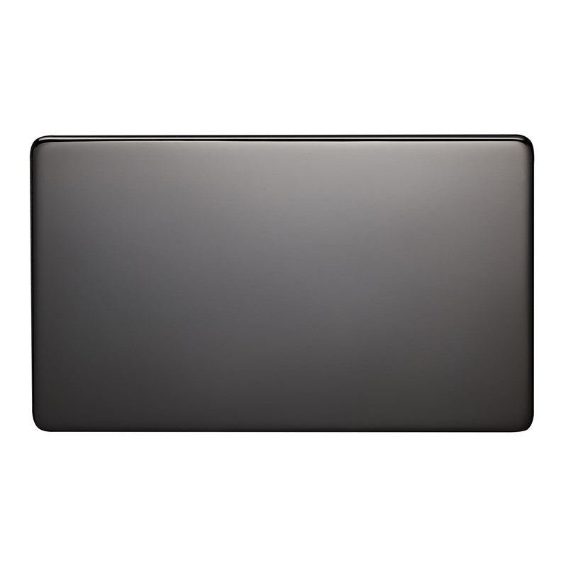 7777/bkn 2 Gang Blank Plate black nickel