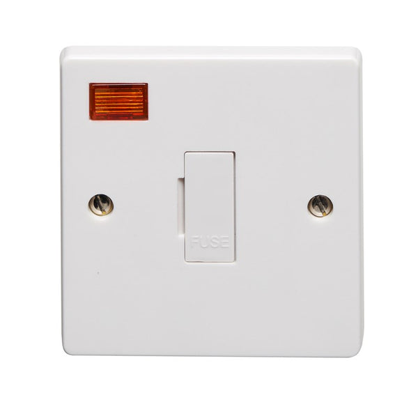 Crabtree Capital White Moulded 13A Unswitched Fused Connection Unit With Neon 4828/3