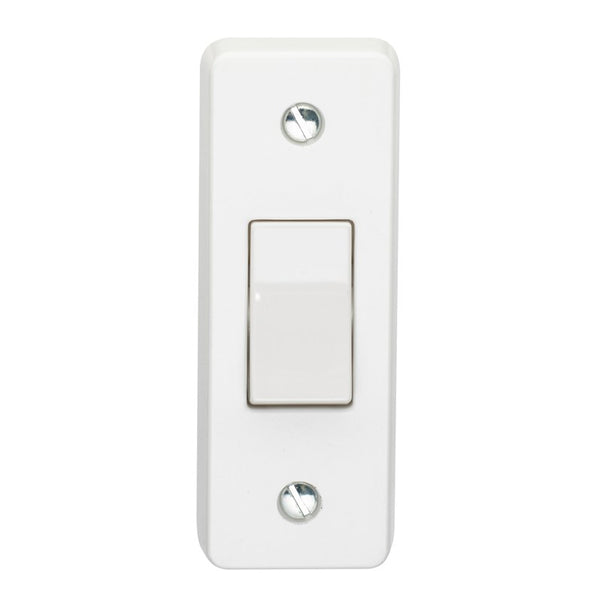Crabtree Capital White Moulded 10AX 1 Gang 2 Way Switch Architrave 4177