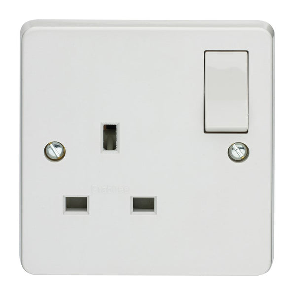 Crabtree Capital White Moulded 13A 1 Gang Single Pole Switched Socket  4304