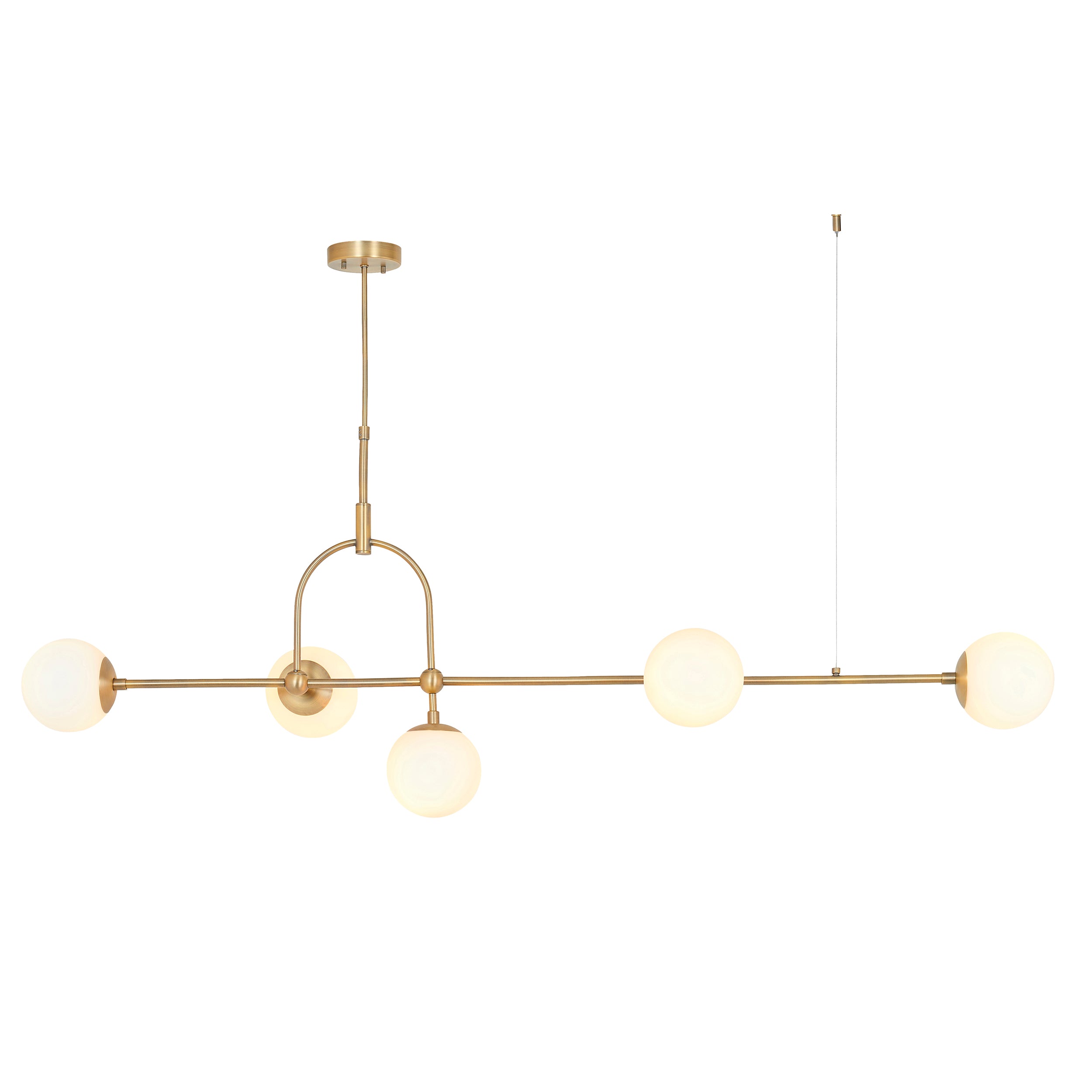 Lightologist Matt antique brass plate & opal glass Bar Pendant Light WIN1391893