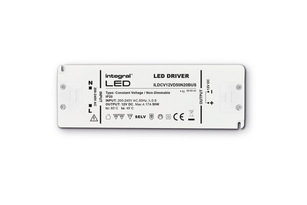 Integral LED CONSTANT VOLTAGE DRIVER 75W 24VDC IP20 NON-DIMM 200-240V INPUT INTEGRAL ILDRCVA047