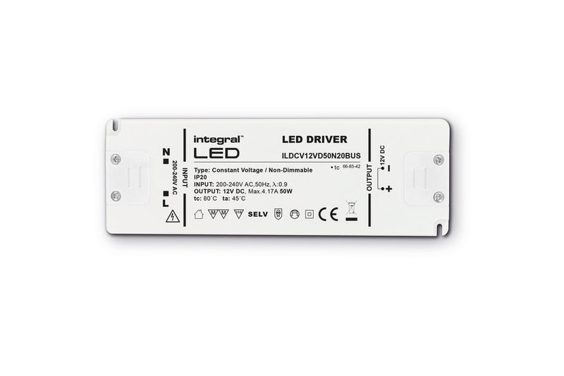 Integral LED CONSTANT VOLTAGE DRIVER 75W 24VDC IP20 NON-DIMM 200-240V INPUT INTEGRAL ILDRCVA047