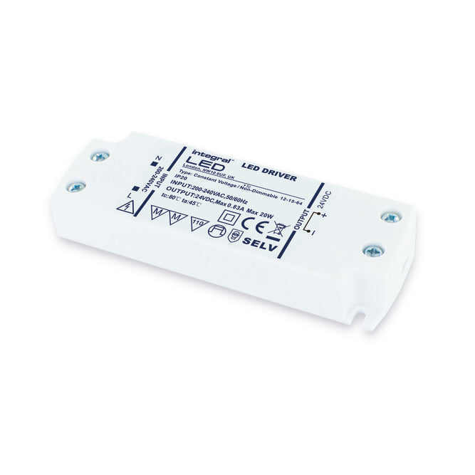 Integral LED CONSTANT VOLTAGE DRIVER 50W 24VDC IP20 NON-DIMM 200-240V INPUT INTEGRAL ILDRCVA087