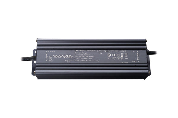 Integral LED CONSTANT VOLTAGE DRIVER 100W 24VDC IP66 TRIAC DIMMABLE 200-240V INPUT 10W MIN LOAD ECOPAC POWER ELED-100P-24T