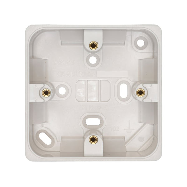 Crabtree Capital White Moulded 1 Gang 44mm Surface Installation Box 9041