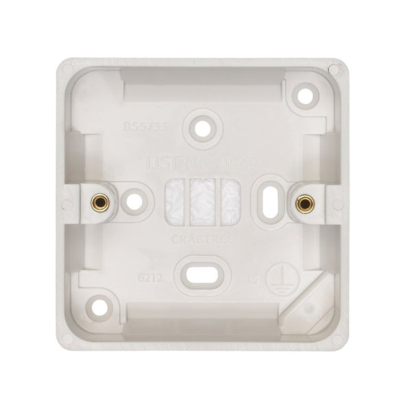 Crabtree Capital White Moulded 1 Gang 29mm Surface Installation Box 9047