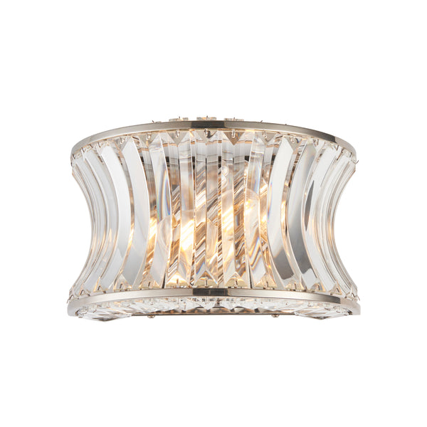 Lightologist Bright nickel plate with crystal and clear glass Glass Wall Light WIN13104529